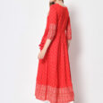 Red Printed Anarkali Straight Kurta