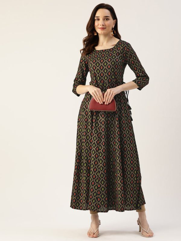 Black Printed Kurta