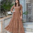 Brown floral long kurta