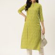 Green Mirror Work Kurta