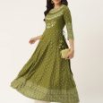 Green  Rayon Printed Kurta