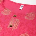 Peach Gold Printed Kurta