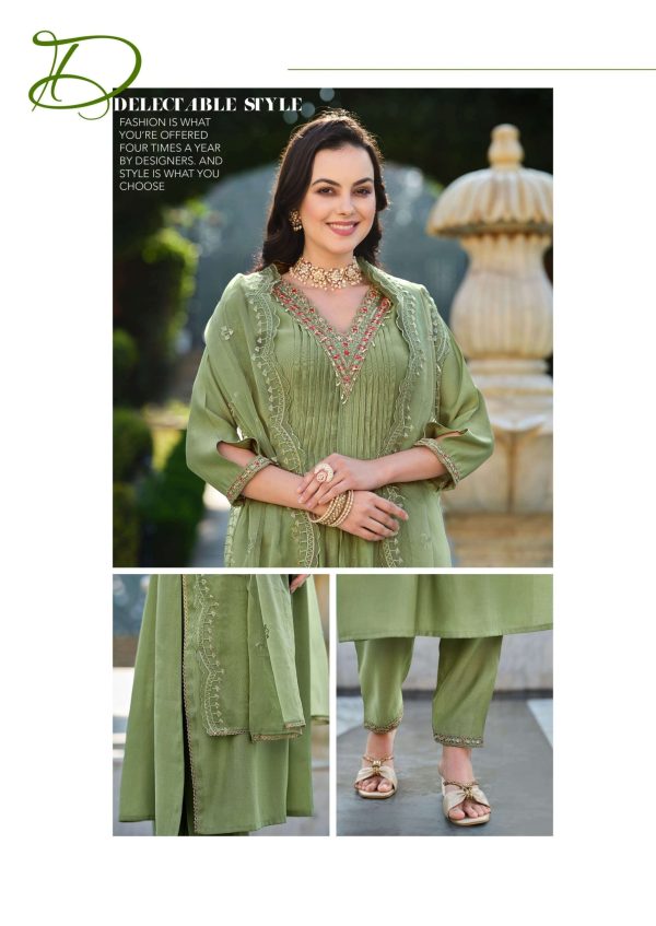 Pista Green Fancy Kurta Set - Image 2