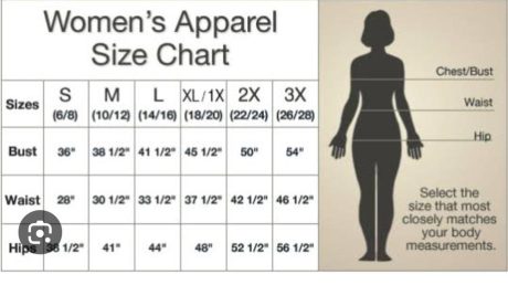 KARISSA- Size chart