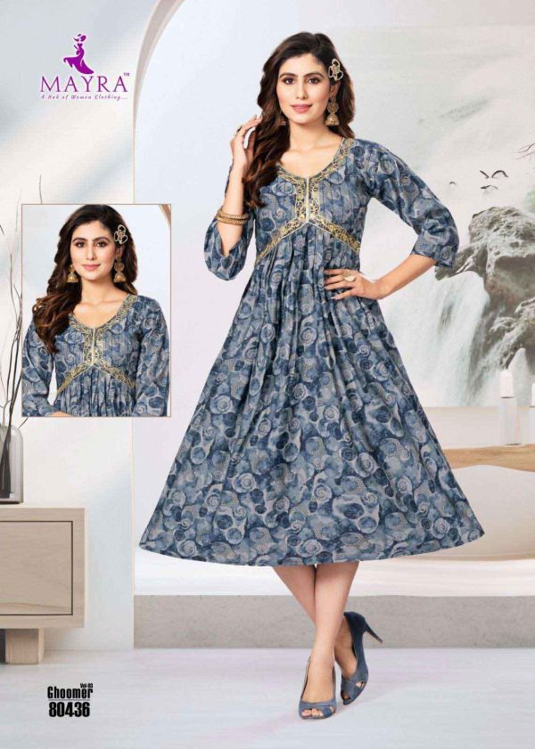 Heavy Chanderi Modal Aliya Cut Kurti