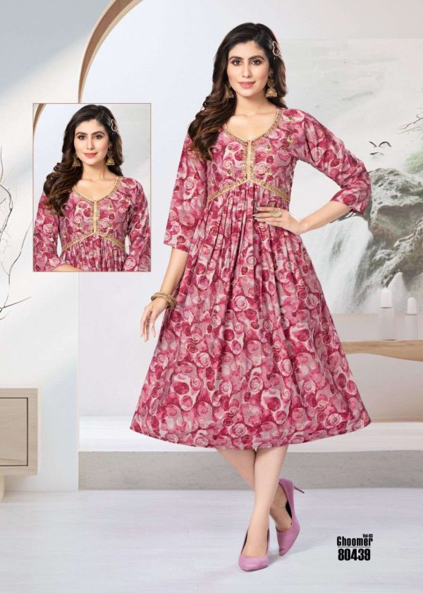 Heavy Chanderi Modal Aliya Cut Kurti