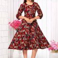 Kali Pattern Capsul Foil Printed Kurta