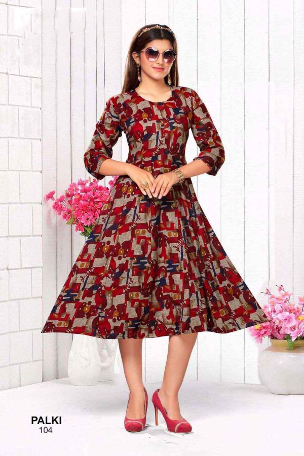 Kali Pattern Capsul Foil Printed Kurta