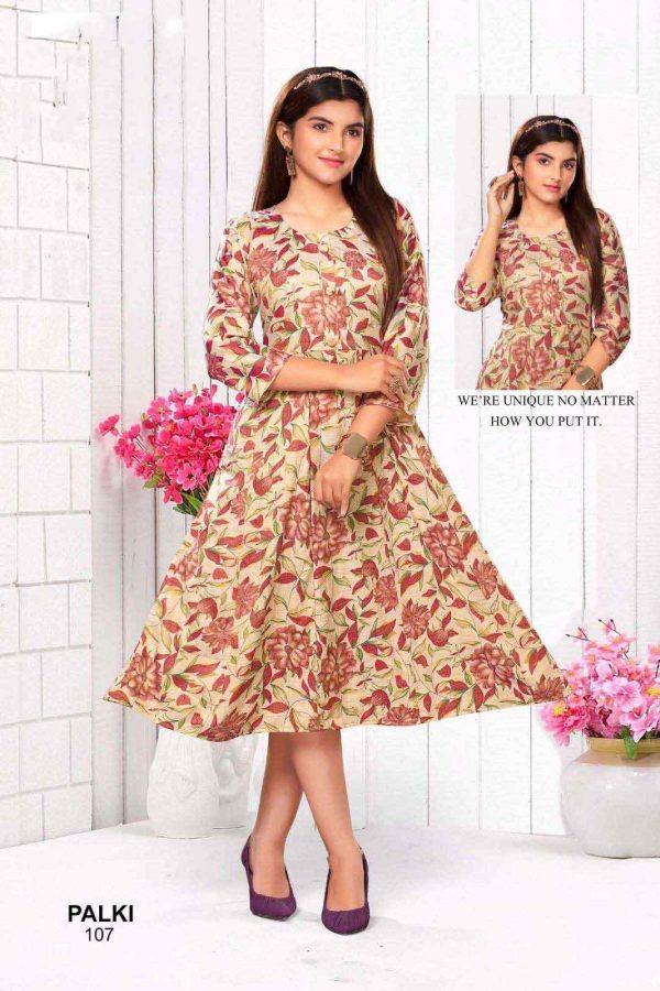 Kali Pattern Capsul Foil Printed Kurta