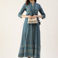 Blue Printed Anarkali Kurta