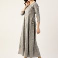 Grey Printed Anarkali Kurta