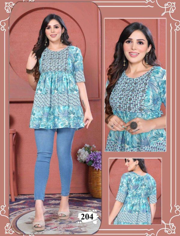 Women's Rayon Printed Short Kurta