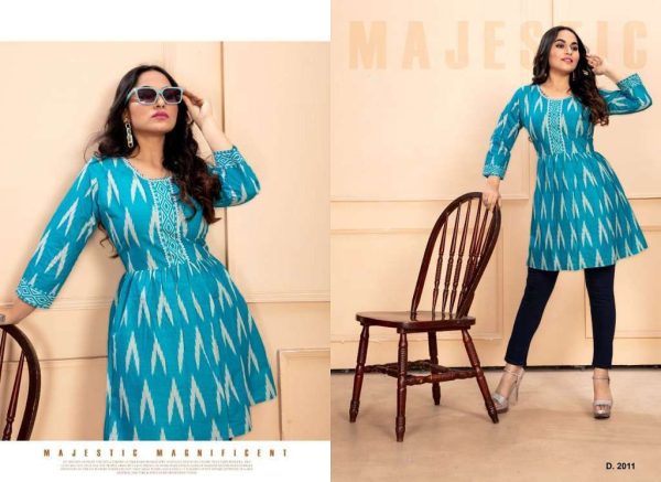 Fancy Printed Short Kurta - Pure Cotton