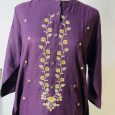 Women’s Pure Cotton Roll-up Button Neck Long Kurta