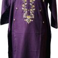 Women’s Pure Cotton Roll-up Button Neck Long Kurta