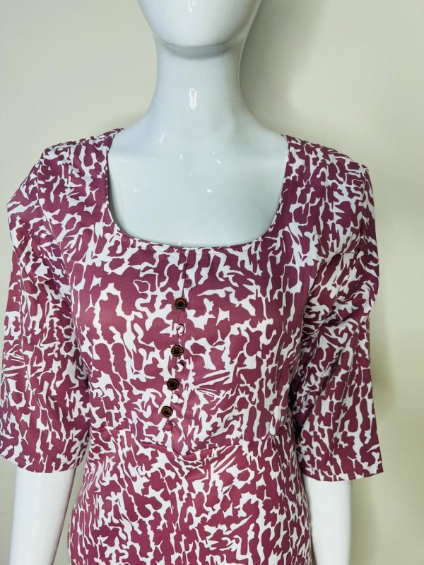 Printed Synthetic Meterial Feeding Kurti - Image 2