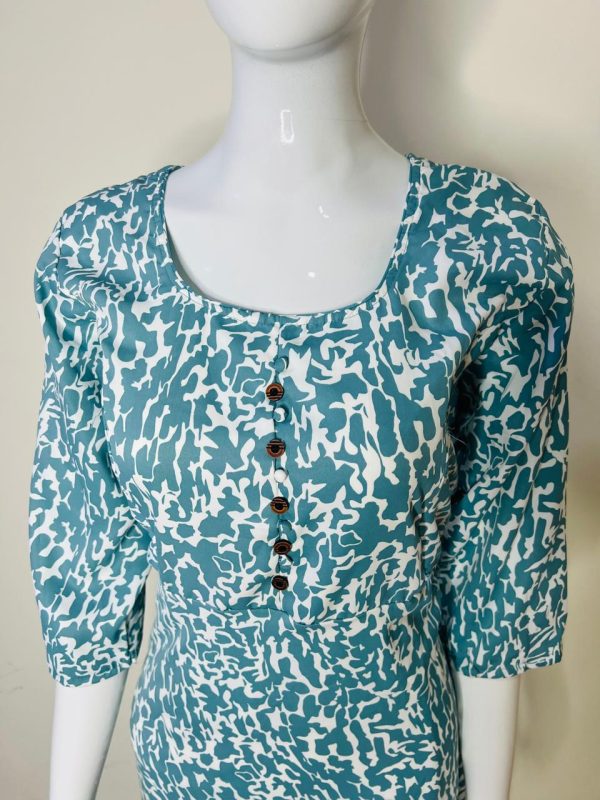 Printed Synthetic Meterial Feeding Kurti - Image 2