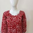 Red Batik Printed Cotton Kurta