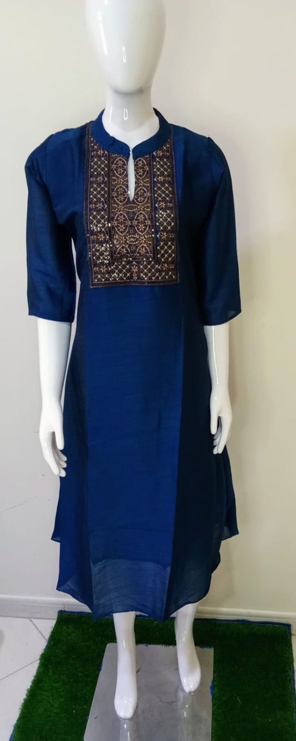 Royal Blue Yoke Design Kurta