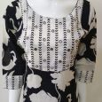 B&W Floral Printed Mirror Worked Kurta