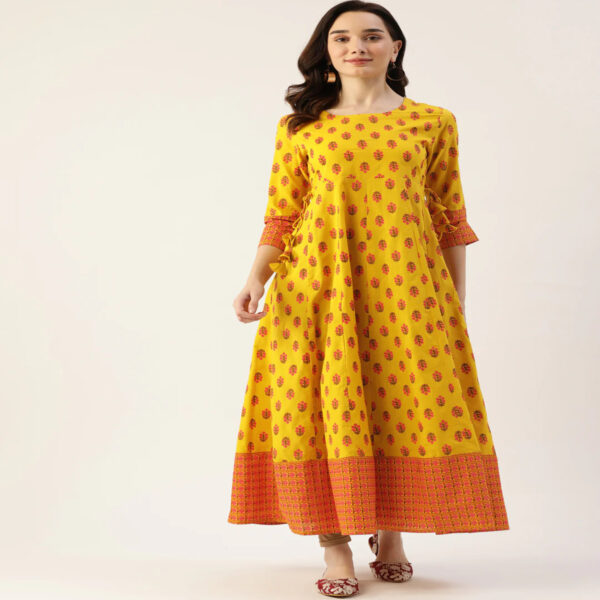 Sunny Yellow Anarkali Cotton Kurta