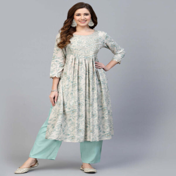 Rayon Nyra Cut Kurta Set - Image 2