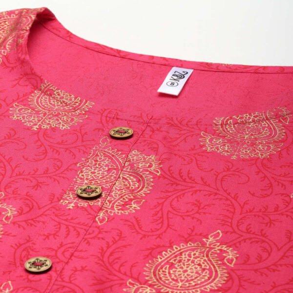 Peach Gold Elegance Kurta - Image 2