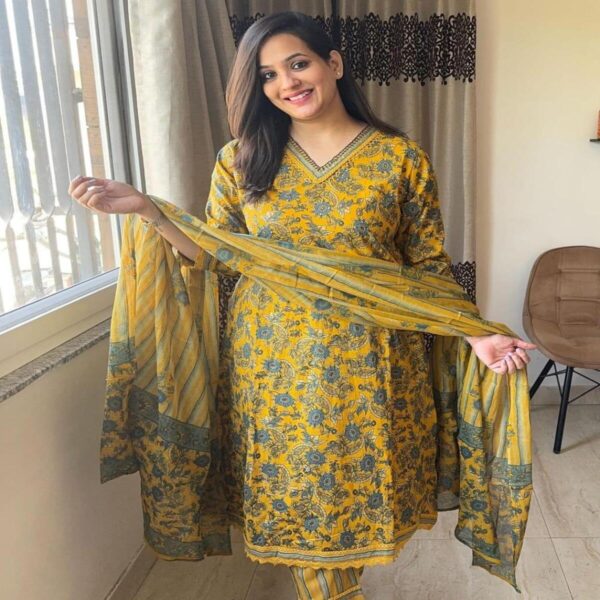 Vibrant Yellow Ready-to-Wear Salwar Suit