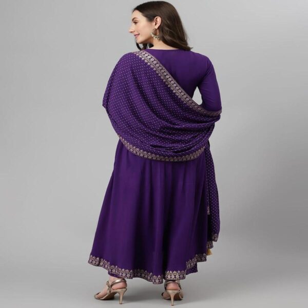 Elegant Purple Kurta Set - Image 4