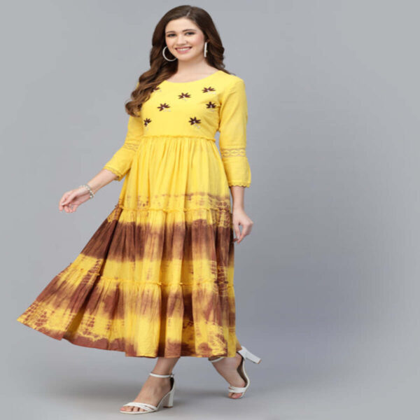 Elegant Yellow Embroidery Kurta - Image 3