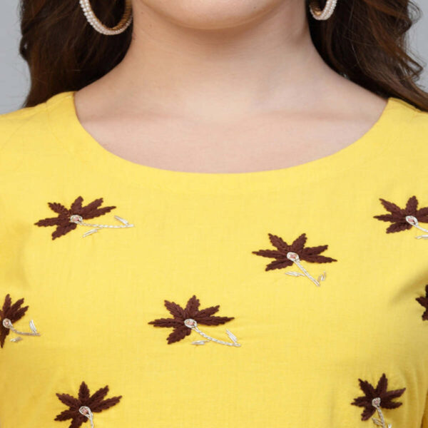 Elegant Yellow Embroidery Kurta - Image 2