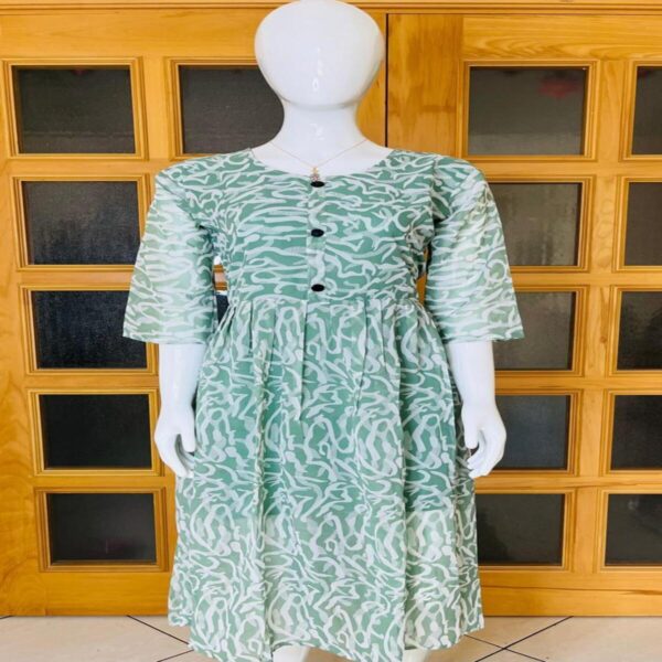 Elegant Green Chiffon Frock Kurta