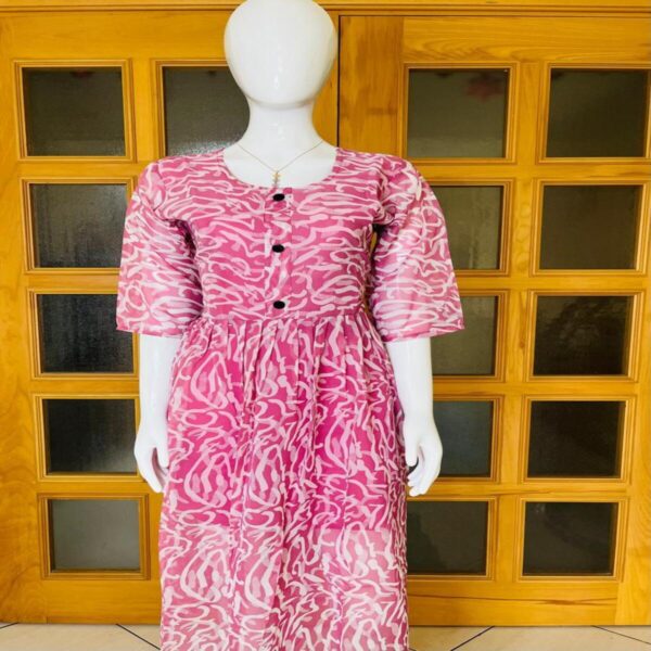 Pink Chiffon Frock Kurta