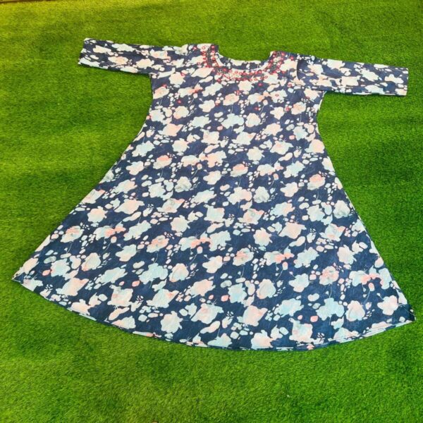 Floral Printed Mirror Work Kurta