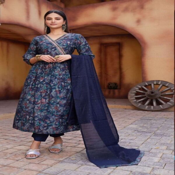 Kedia Neck Style Printed Kurta Set